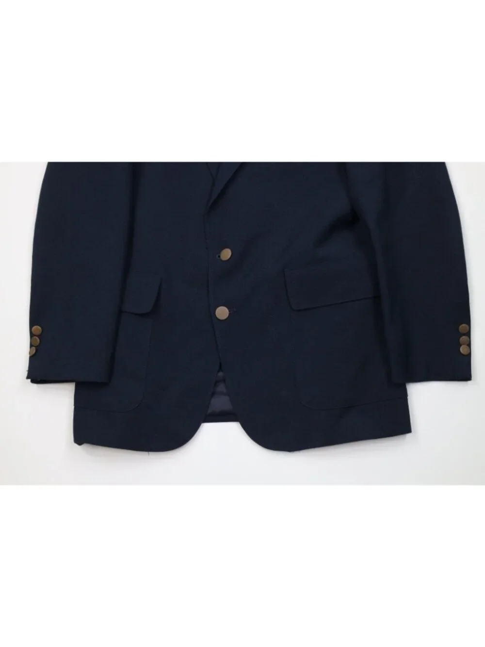 Vtg 70s Levis Mens 42R 2 Piece Knit Suit Wedding Navy Blue Wide Leg 32x30 USA